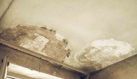 Water damage on ceiling