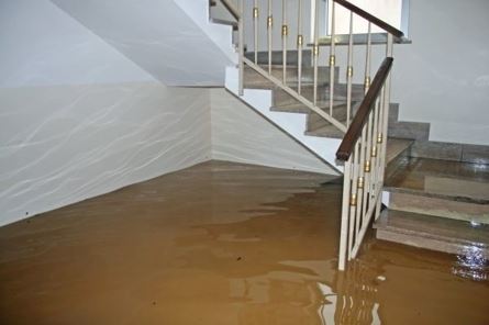 Flooded stairs
